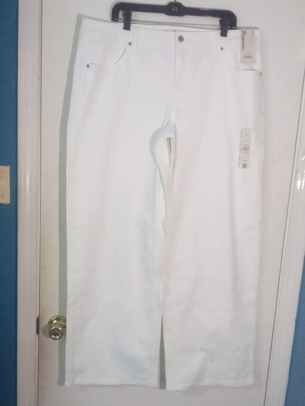 No Boundaries White Baggy Straight-Leg Jeans 18 Long NWT Mid Rise